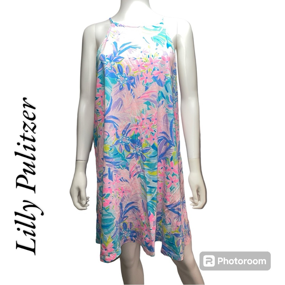 Lilly Pulitzer Margot Halter Top Tassel Floral Swing Dress Size Unknown